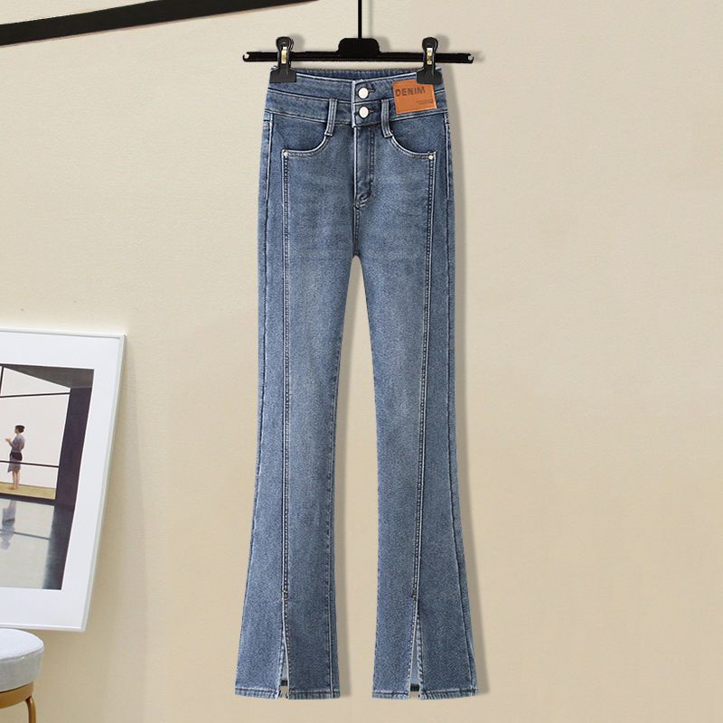 Plus Set Áo Thun Dài Tay + Quần jeans Dài Thời Trang Dành Cho Nữ