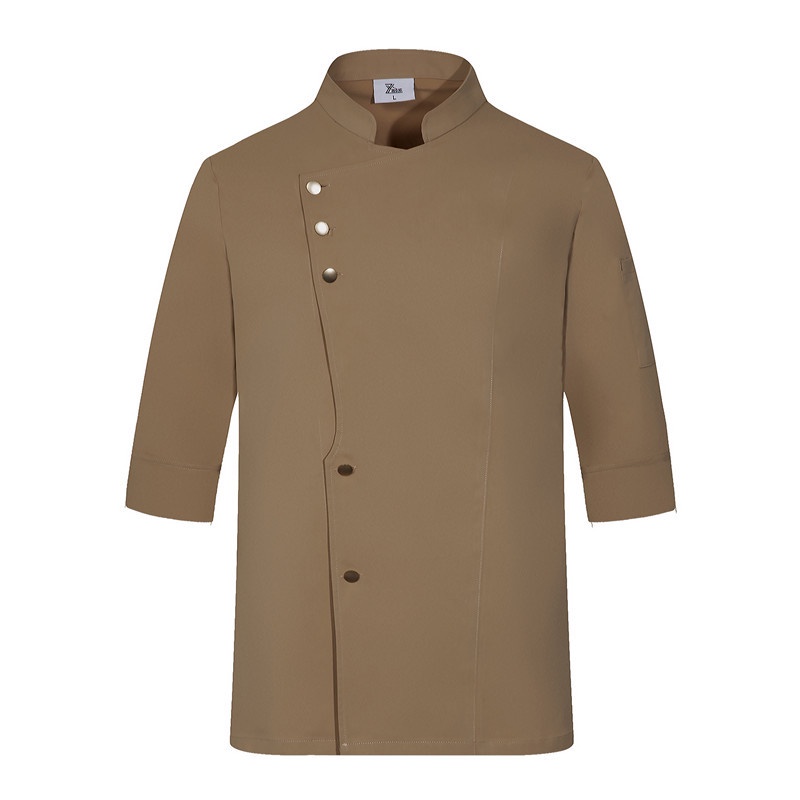 Áo Đồng Phục Đầu Bếp Tay Dài Thêu Họa Tiết Phong Cách Mới Thoáng Khí Cao Cấp Mùa Thu Đông Cho Nam