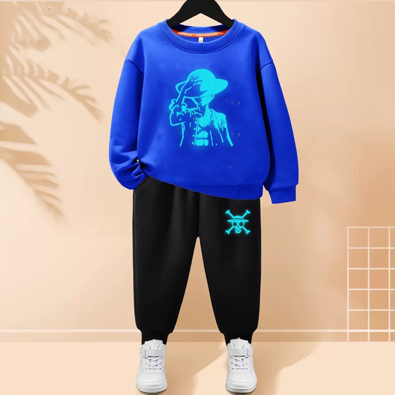 Áo hoodie In Hình one piece Phát Sáng Thời Trang Thu Đông Cho Bé Trai