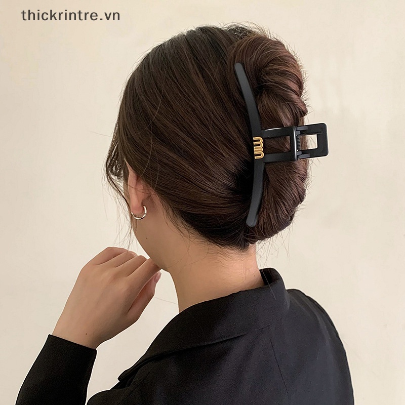 Kẹp Tóc Nữ Màu Đen Trơn Họa Tiết Hình Học Thời Trang