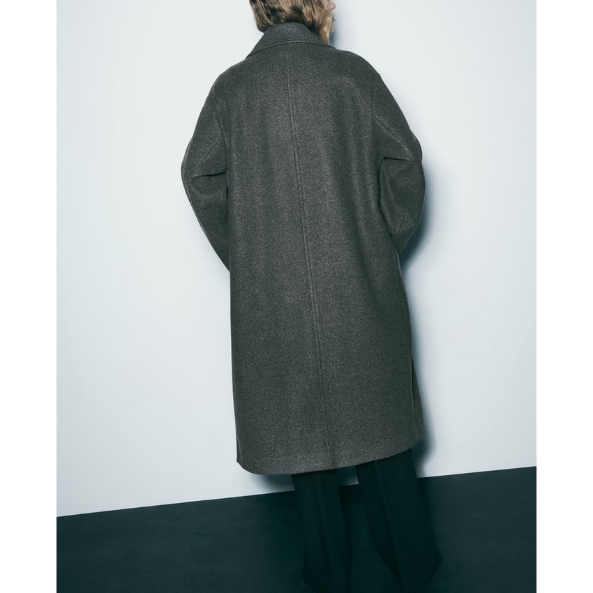 Zara Áo Khoác Len Dài Tay Dáng Rộng Thời Trang Mùa Thu Đông Ấm Áp3046269 3046271