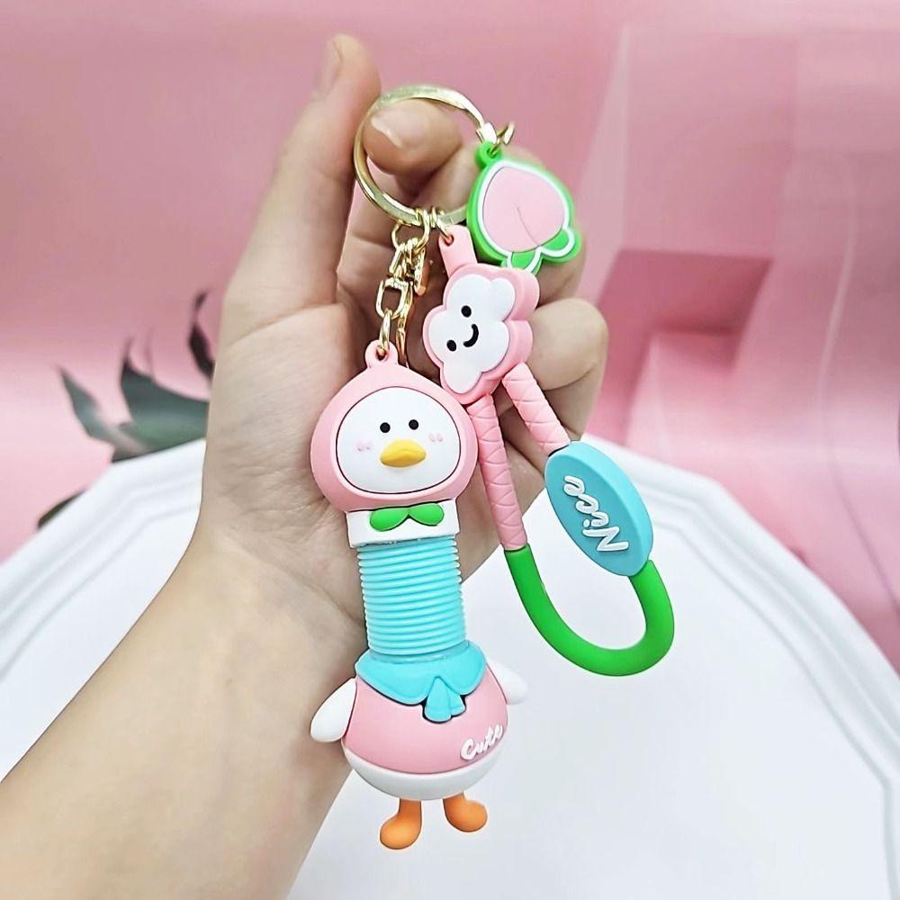 Norman Móc Chìa Khóa Hình Gà Đẻ Trứng Chiên Bằng Silicon Có Thể Rút Lại