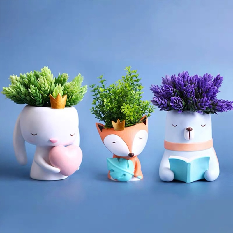 Khuôn silicone Làm Chậu Hoa / Chậu Cây Hình Gấu / Thỏ Đáng Yêu