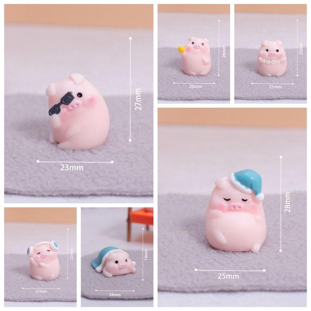 Mmluck Tượng Heo Hoạt Hình mini Bằng resin resin Trang Trí Xe Hơi diy