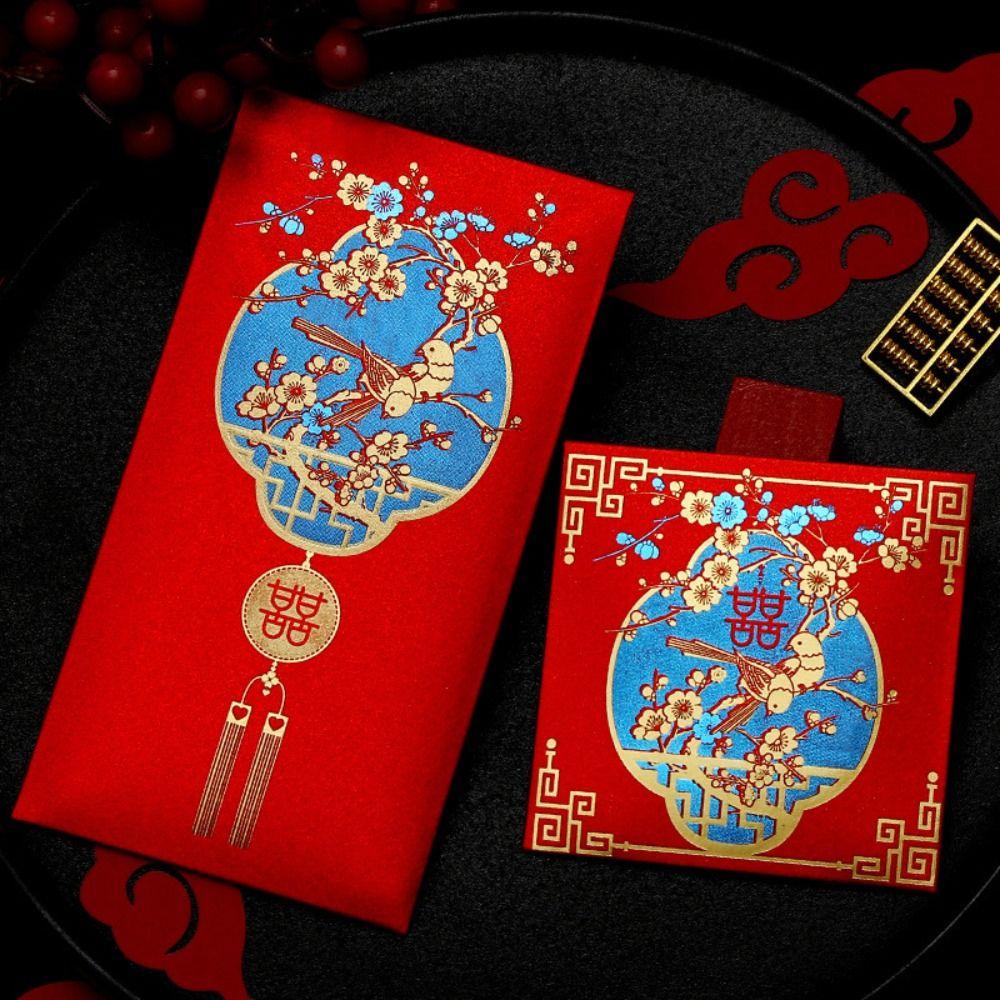 Bao Lì Xì Năm Mới May Mắn Màu Đỏ Phong Cách Trung Hoa