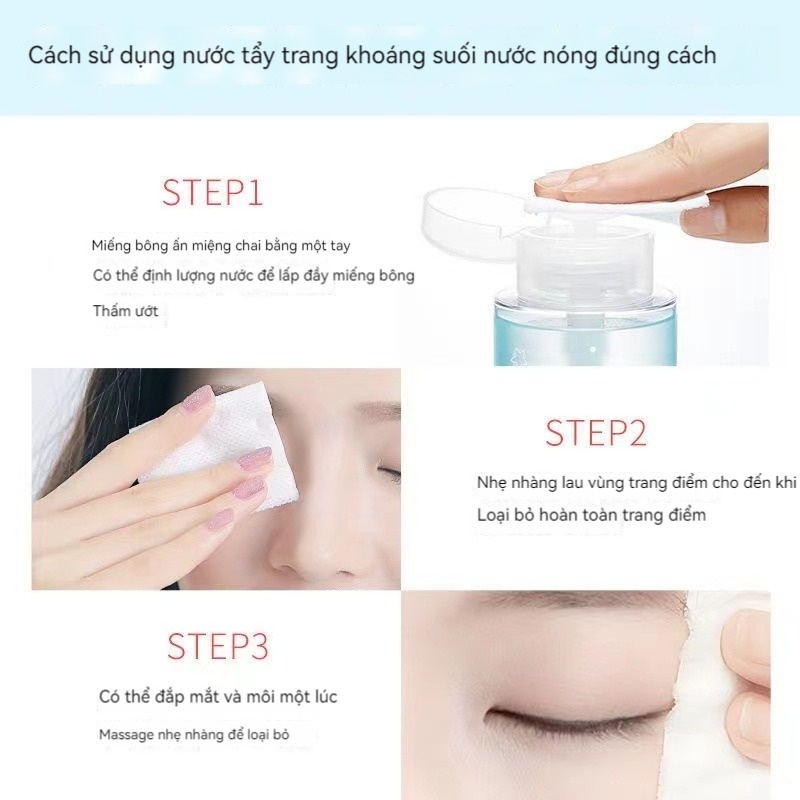 Tẩy Trang Nắp Nhún Maycreate 300ml Hàng Nội Địa Trung/Nước Tẩy Trang Axit Amin Dịu Nhẹ Làm Sạch Da Mặt Mắt Môi Cho Nam Nữ