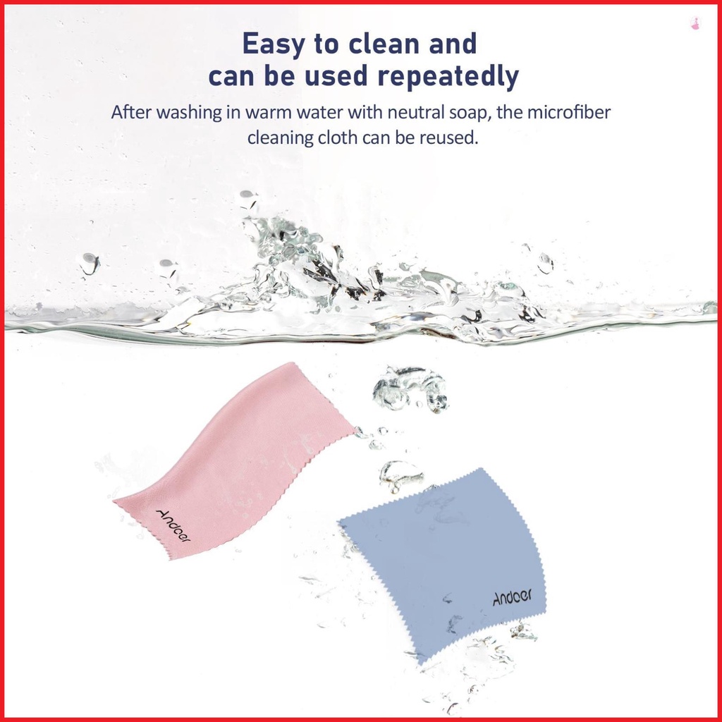 Andoer Khăn Lau Kính Vải Sợi Nhỏ Cao Cấp 10 X 10cm