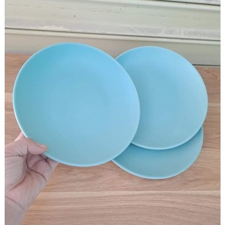Dĩa sứ pastel tròn 8inch - xanh ngọc - đĩa sứ pastel tráng men cao cấp