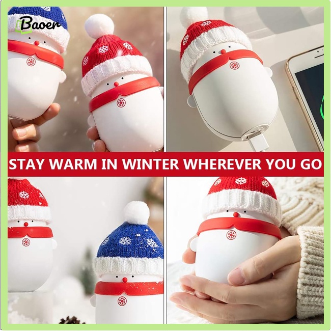 Máy Sưởi Ấm Tay Mùa Đông mini 10w 2 Cổng Sạc usb Chính Hãng 100% Hình Người Tuyết