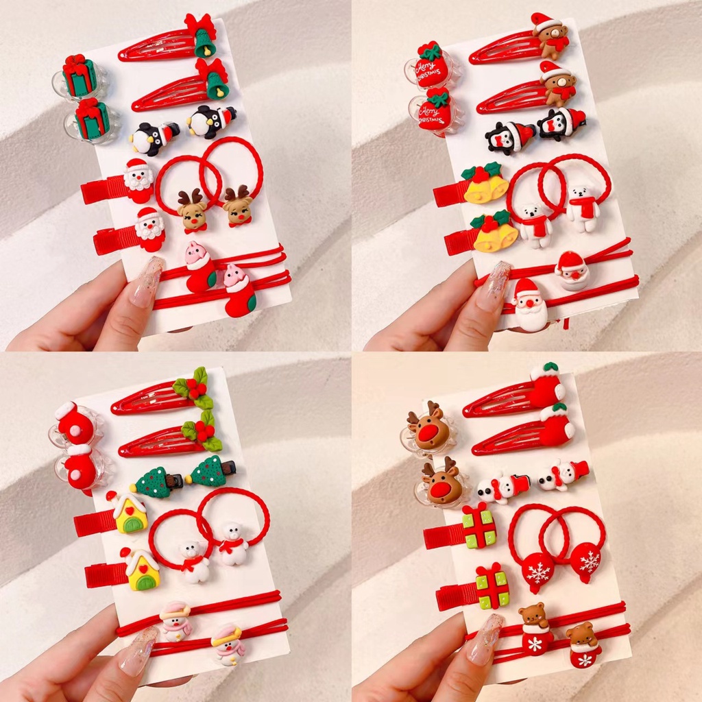 Kẹp Tóc Da Hình Sừng Tuần Lộc Giáng Sinh Cho Bé Gái