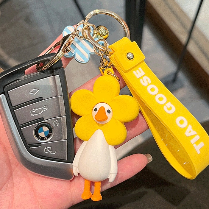 Hoạt Hình Móc Khóa Hình Con Ngỗng Ba Chiều Dễ Thương