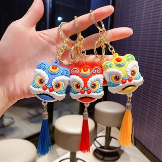 Kỳ đầu lân mini mô hình móc khóa hình sư tử năm 2023 dễ thương