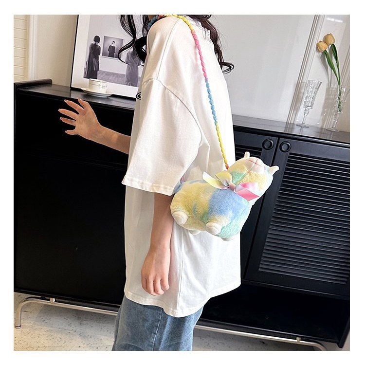 Jasmin noir Túi Đeo Chéo Nhỏ Nhắn Hình Lạc Đà alpaca Hoạt Hình Đính Hạt Dễ Thương Cho Nữ