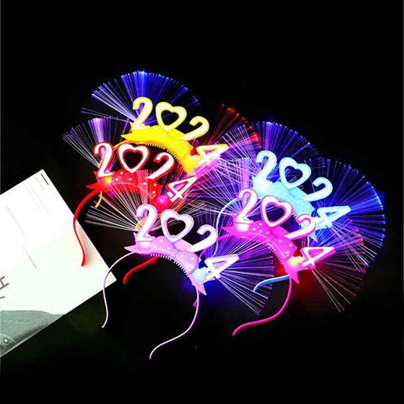 Băng Đô Sợi fiber Phát Sáng Hình Vương Miện Mừng Năm Mới Cho Bé