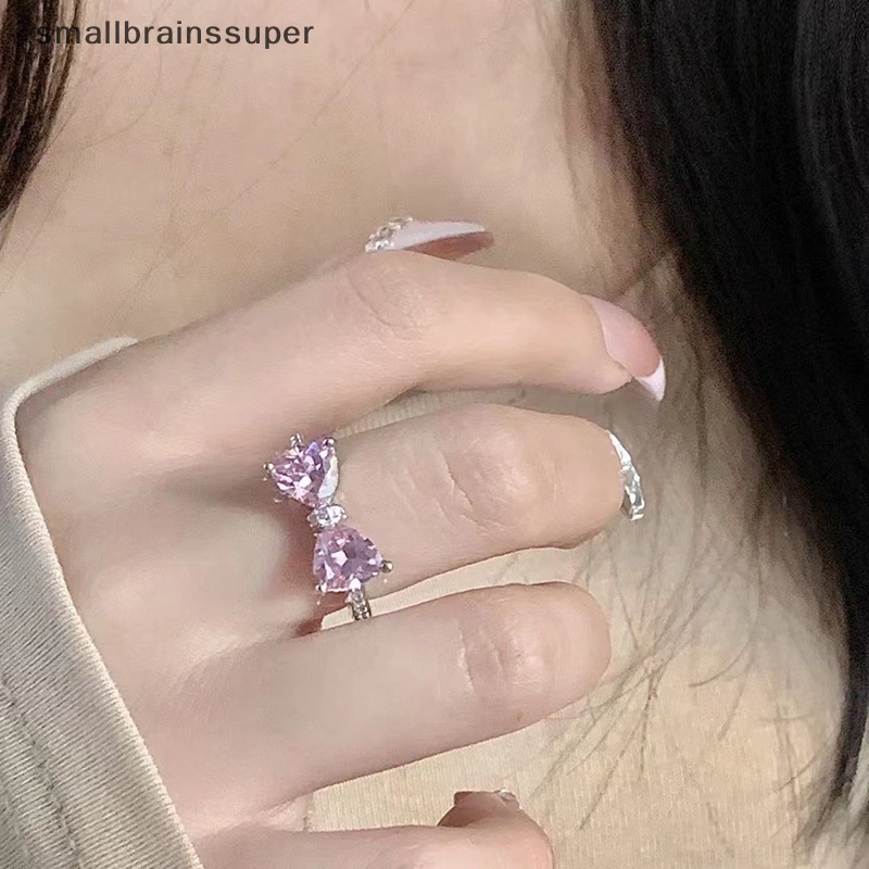 Nhẫn Hở Hình Nơ Đính Đá zircon Thời Trang Có Thể Điều Chỉnh Cho Nữ sbs