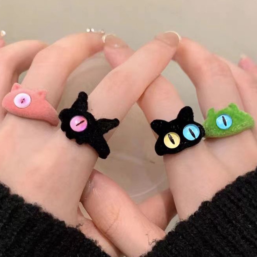 1 Nhẫn Cặp Đôi Mắt To Vui Nhộn Phong Cách Nhật Hàn Dễ Thương