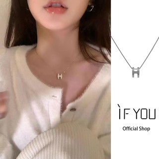 Vòng cổ choker Mặt Chữ h Màu Vàng / Bạc Đính Pha Lê Sang Trọng Thời Trang Cho Nữ