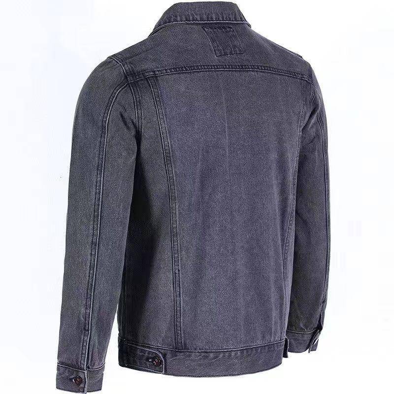 Áo Khoác denim Lót Lông Cừu Dày Dáng Rộng Phong Cách Hàn Quốc Cao Cấp size Lớn Thời Trang Thu Đông Cho Nam