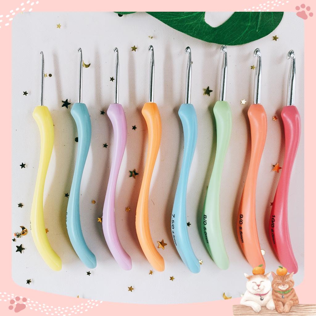 Bộ kim móc cán cong 8 cây  - Móc len