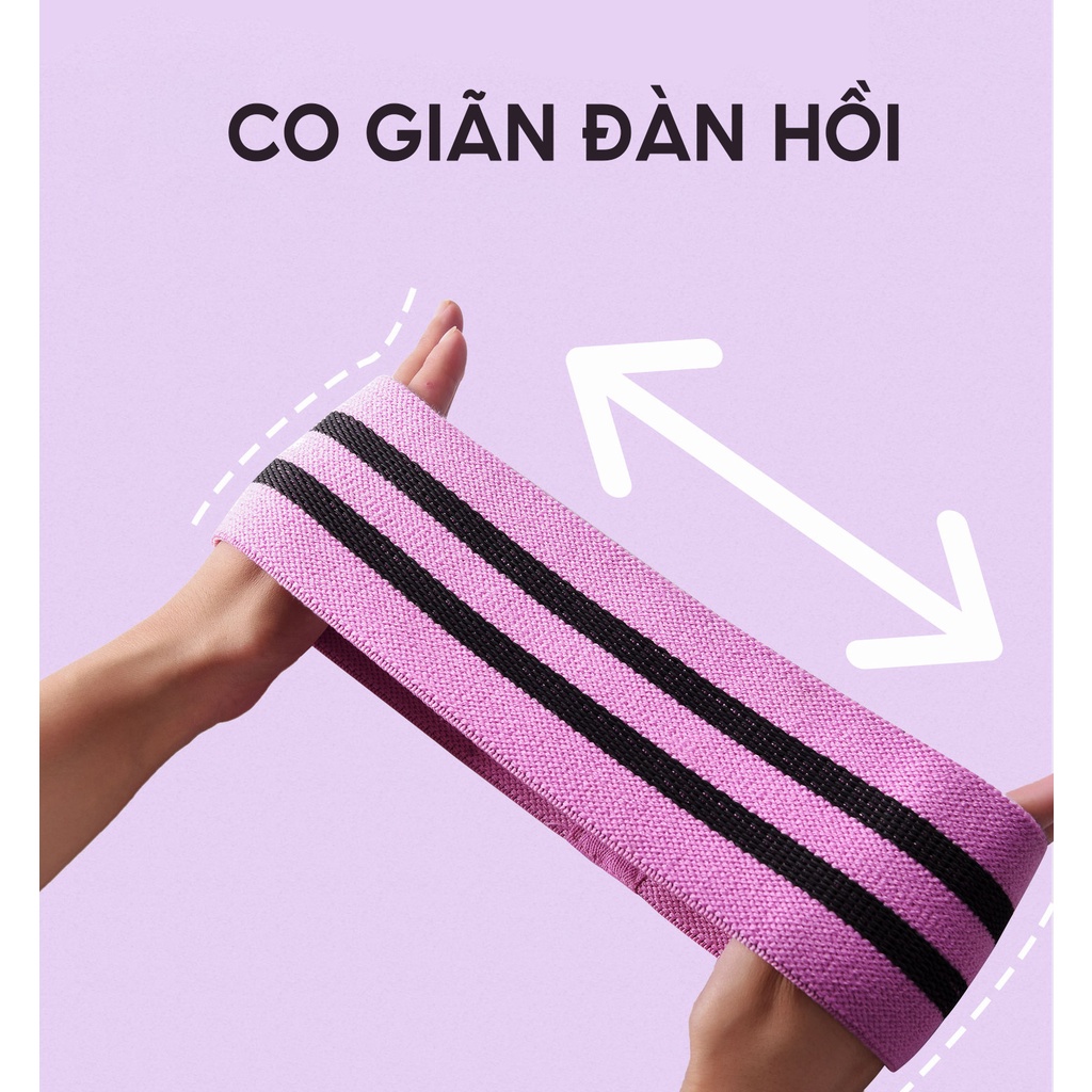 Dây kháng lực đàn hồi tập Gym/Yoga, Dây Mini Band tập mông chân tập thể dục siêu bền chính hãng