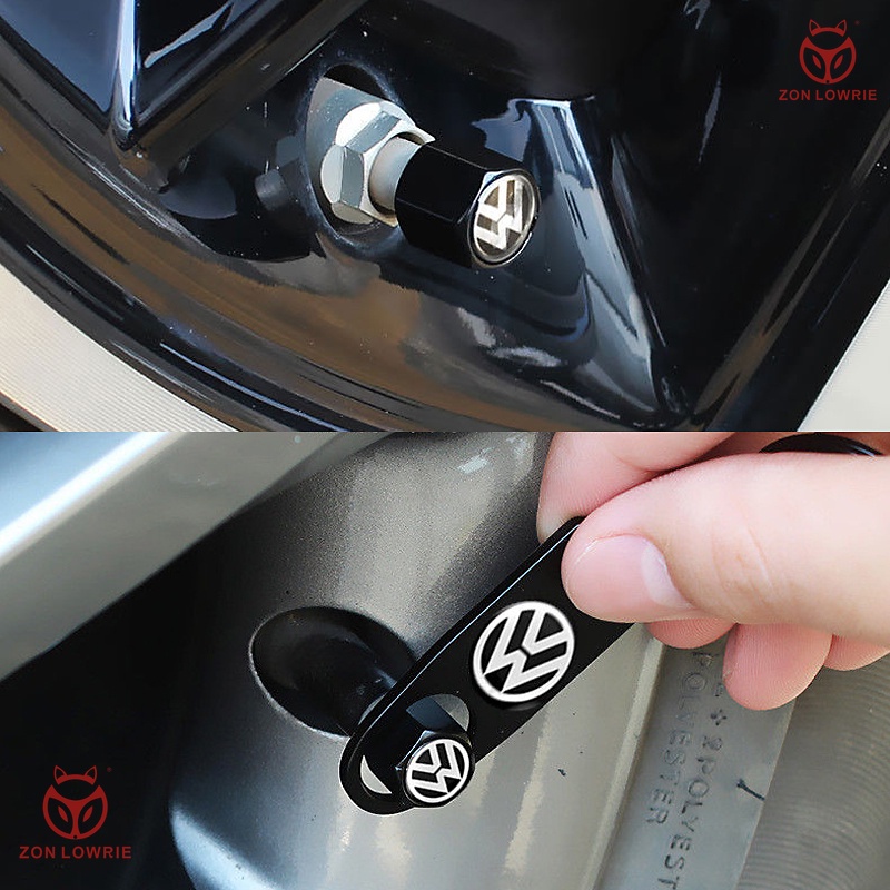 Set 4 Nắp Van Bánh Xe Hơi Bằng Kim Loại