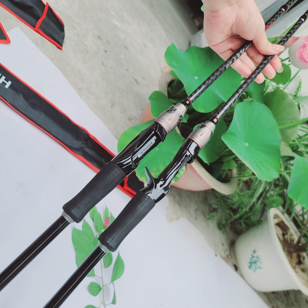 Cần câu lure 2 khúc HI-POWER chất liệu carbon xoắn X toàn thân độ cứng M