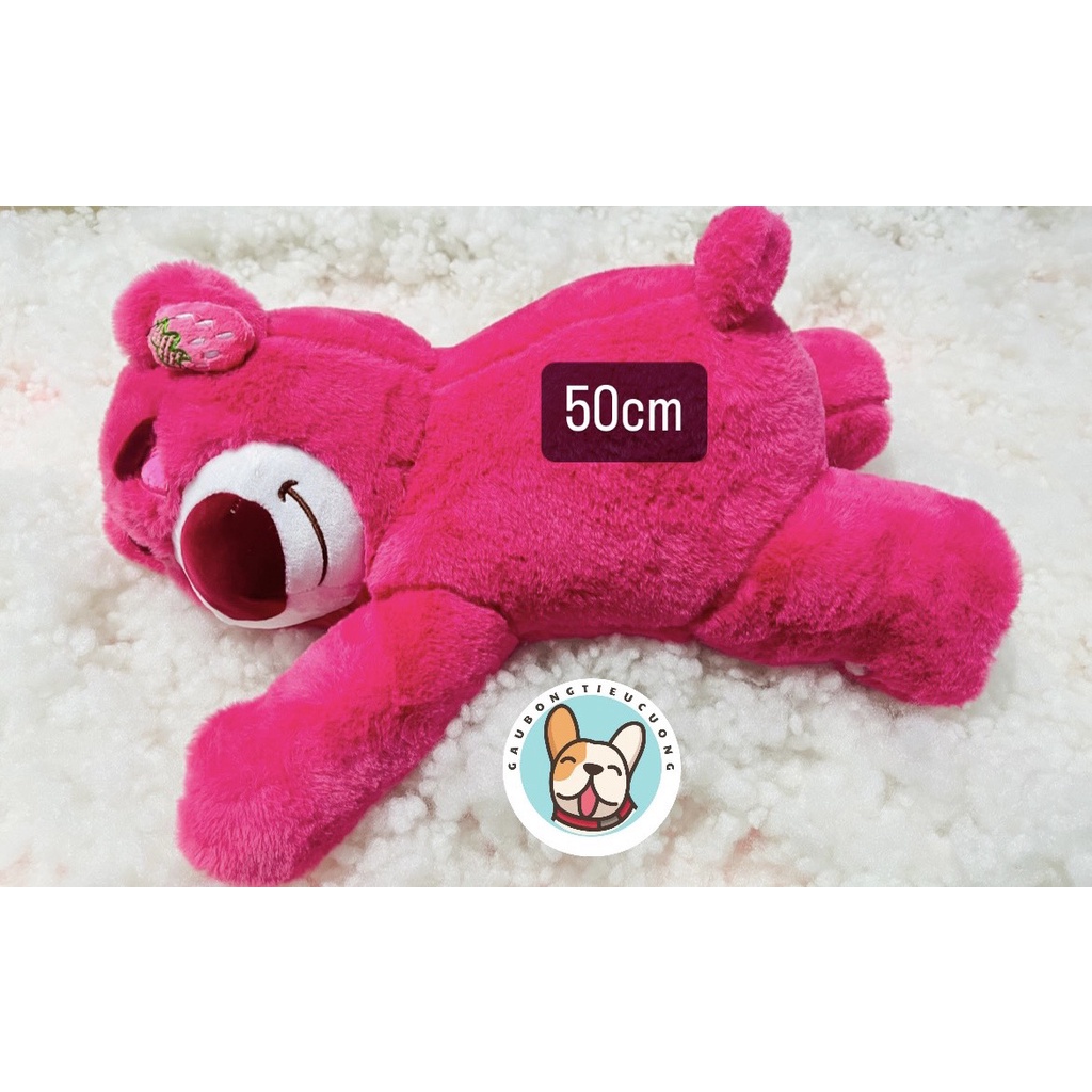 Gấu Bông Gấu Lotso Dâu, Gấu Dâu Gấu Lotso Nằm Ngủ Dễ Thương 50cm 60cm 90cm 1m1