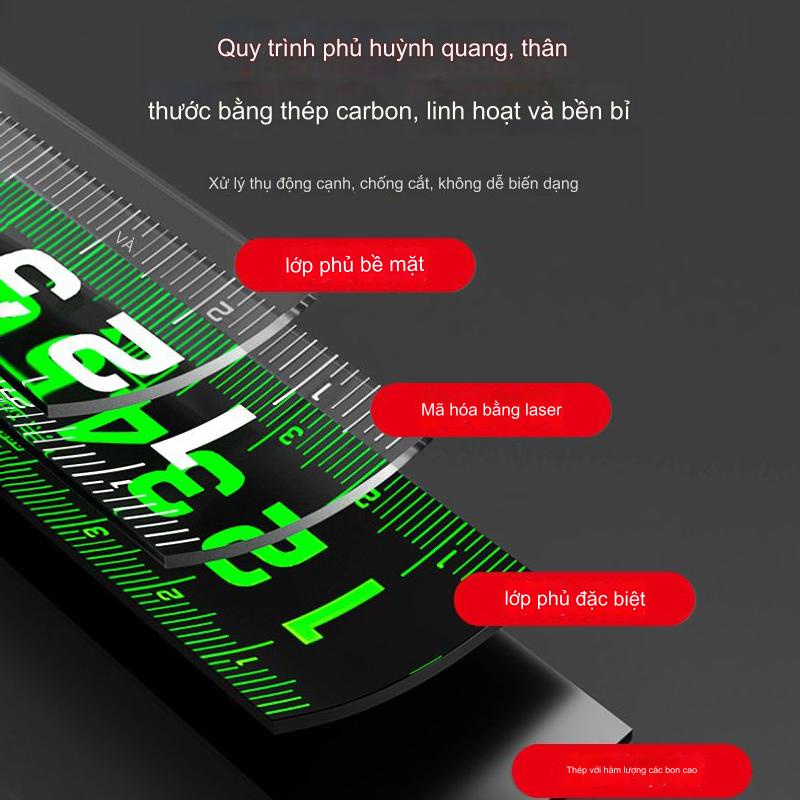 Thước huỳnh quang  Thước Cuộn Thép  Thước dây huỳnh quang  Thước Rút Bằng Thươc dây 10 mét cao cấp chống rơi dày và bền