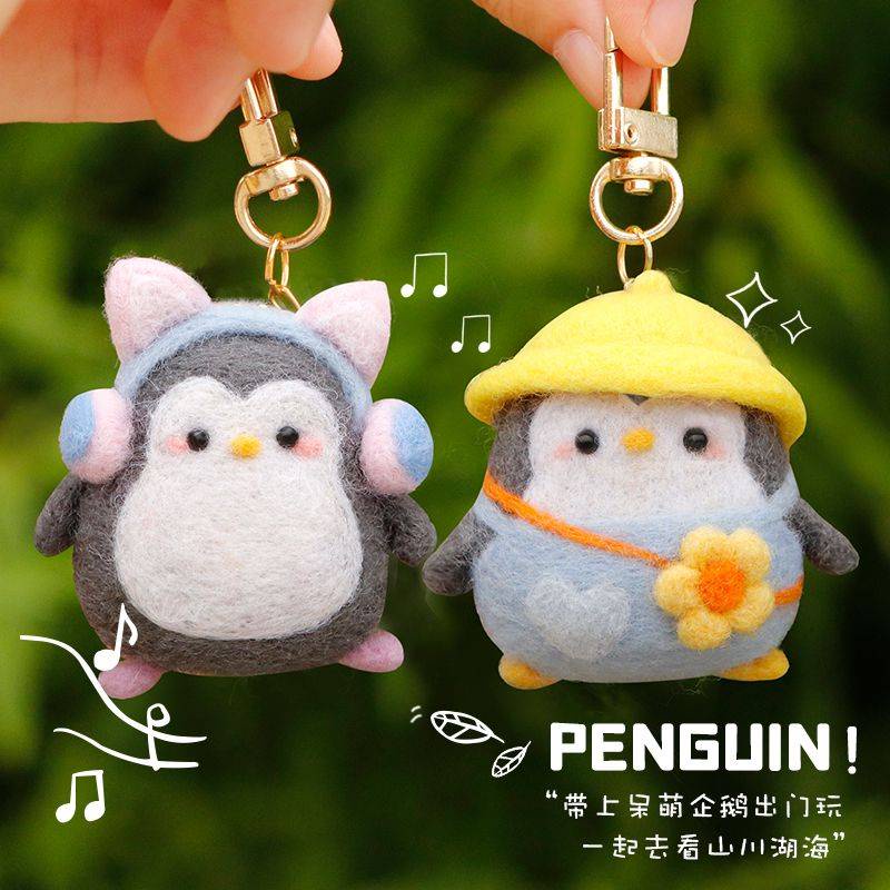 Thú Nhồi Bông Hình Chim Cánh Cụt Bằng Len Làm Thủ Công Sáng Tạo