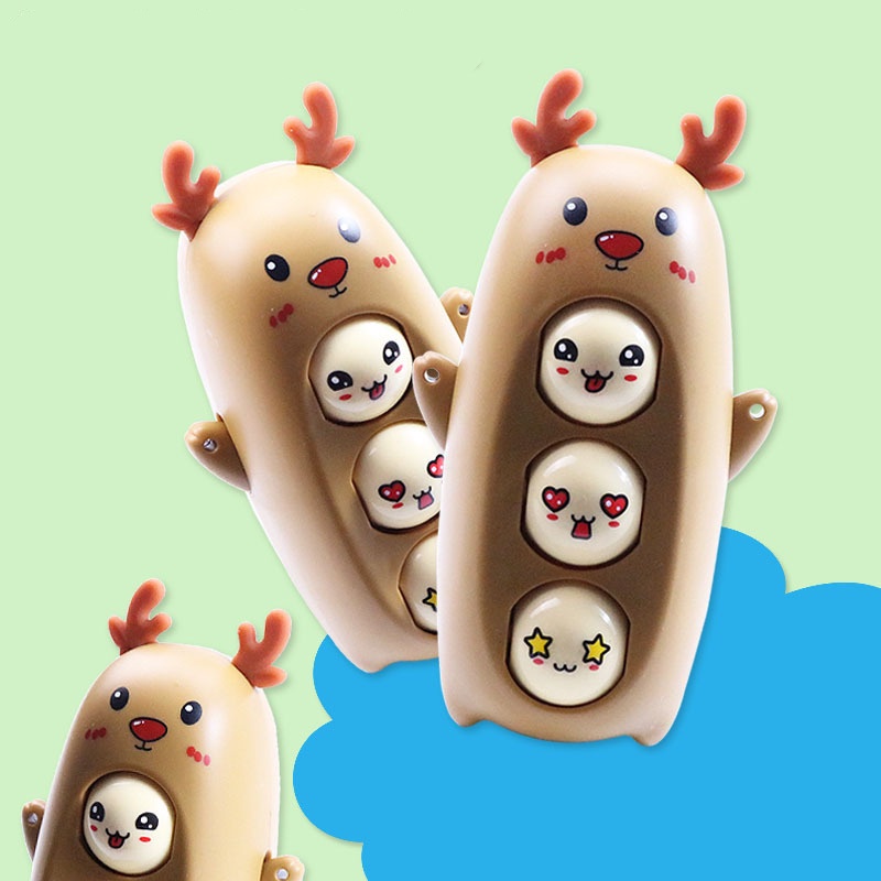 Red-nosed Đồ Chơi Hình Tuần Lộc Nhồi Bông 9 Kiểu Thay Đổi Khuôn Mặt Dành Cho Trẻ Em