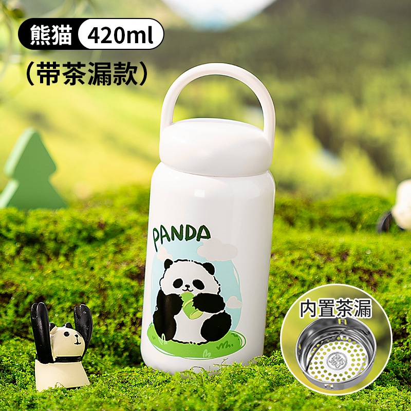 Bình Nước Giữ Nhiệt Bằng Thép Không Cốc giữ nhiệt gấu trúc dễ thương, ấm đun nước giữ nhiệt inox 316, tay cầm di động, cốc giữ nhiệt, cốc lạnh, cốc giữ nhiệt chân không 2 lớp
