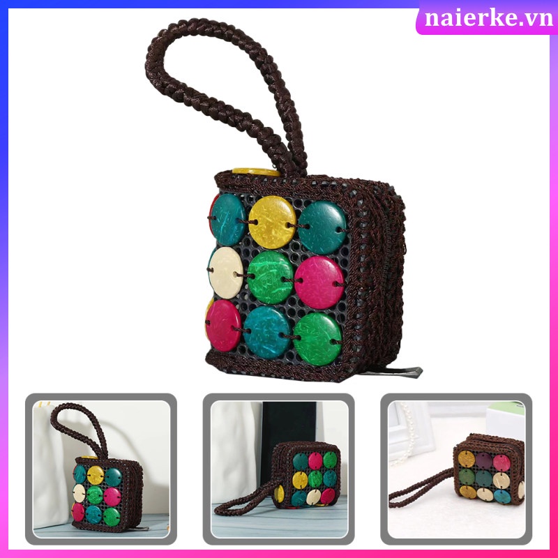 Ví Đựng Tiền Xu / Son Môi Có Khóa Kéo Phong Cách bohemian Cho Nữ