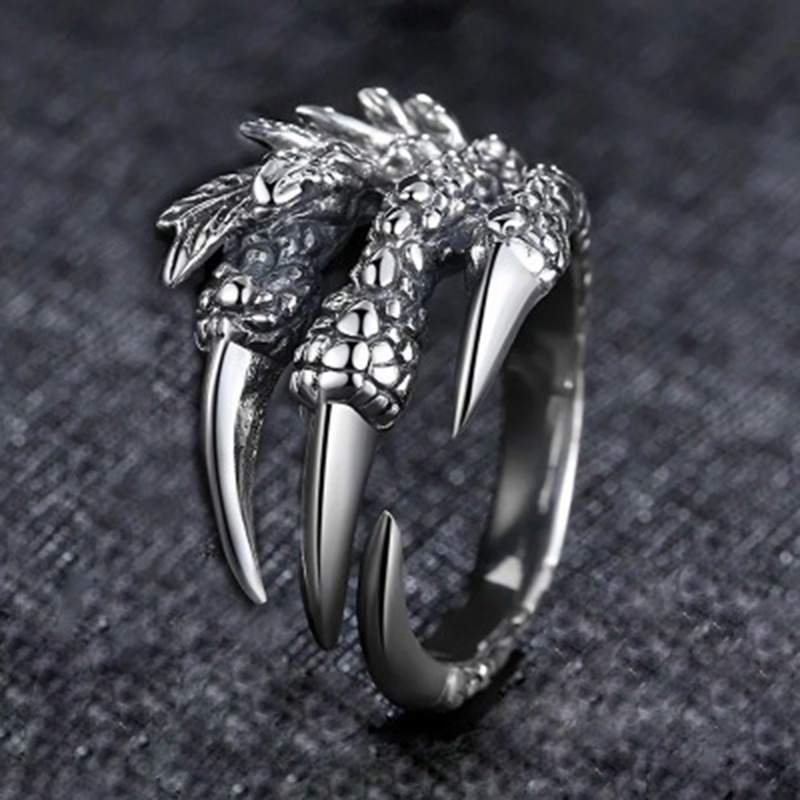 1 Nhẫn Titan Hình Móng Vuốt Rồng / Đầu Lâu Phong Cách Halloween Cho Nam