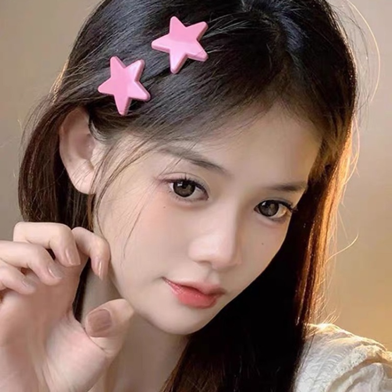 Kẹp Tóc Hình Ngôi Sao / Trái Tim Màu Hồng Dễ Thương Xinh Xắn Cho Bé Gái yk2