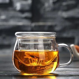 Ly thủy tinh có nắp + lọc trà pha trà hoa cúc, trà hoa các loại