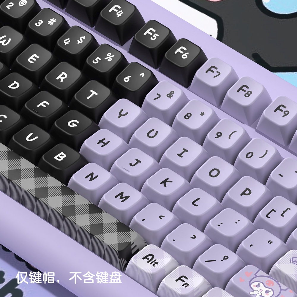 Kuromi Cute Black Pink Purple Keycap Bàn Phím Cơ 138 / 158 Phím mda alice 80 Màu Đen / Hồng / Tím / Tím Xinh Xắn