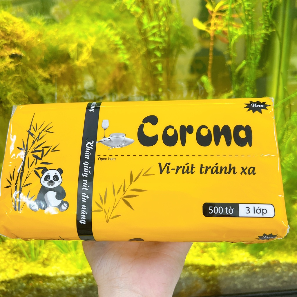 Khăn Giấy rút Corona 500 tờ/ gói siêu nhiều sạch trắng mịn - Giá 1 gói lẽ - khăn giấy gấu trúc