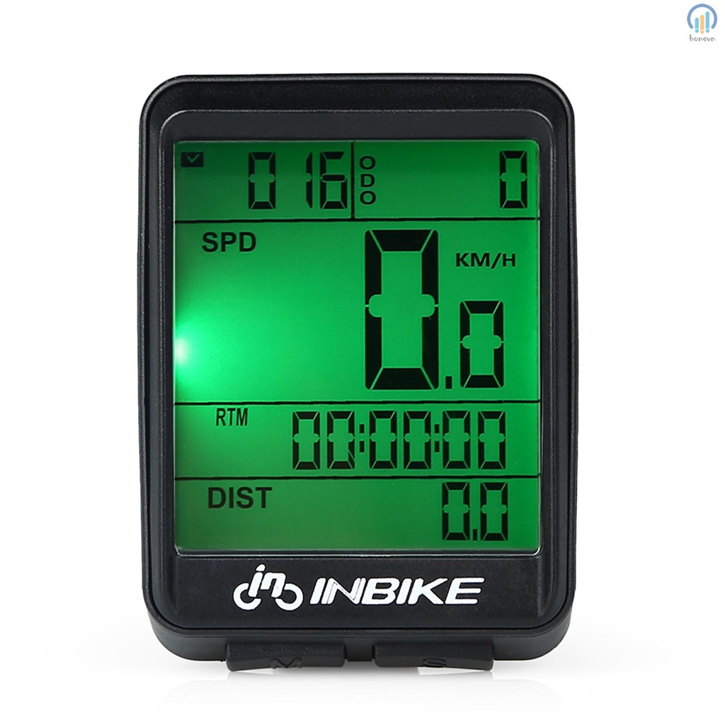 INBIKE Bike Speedometer Wireless Bicycle Computer Rainproof LCD Display Odometer Temperature Tracker