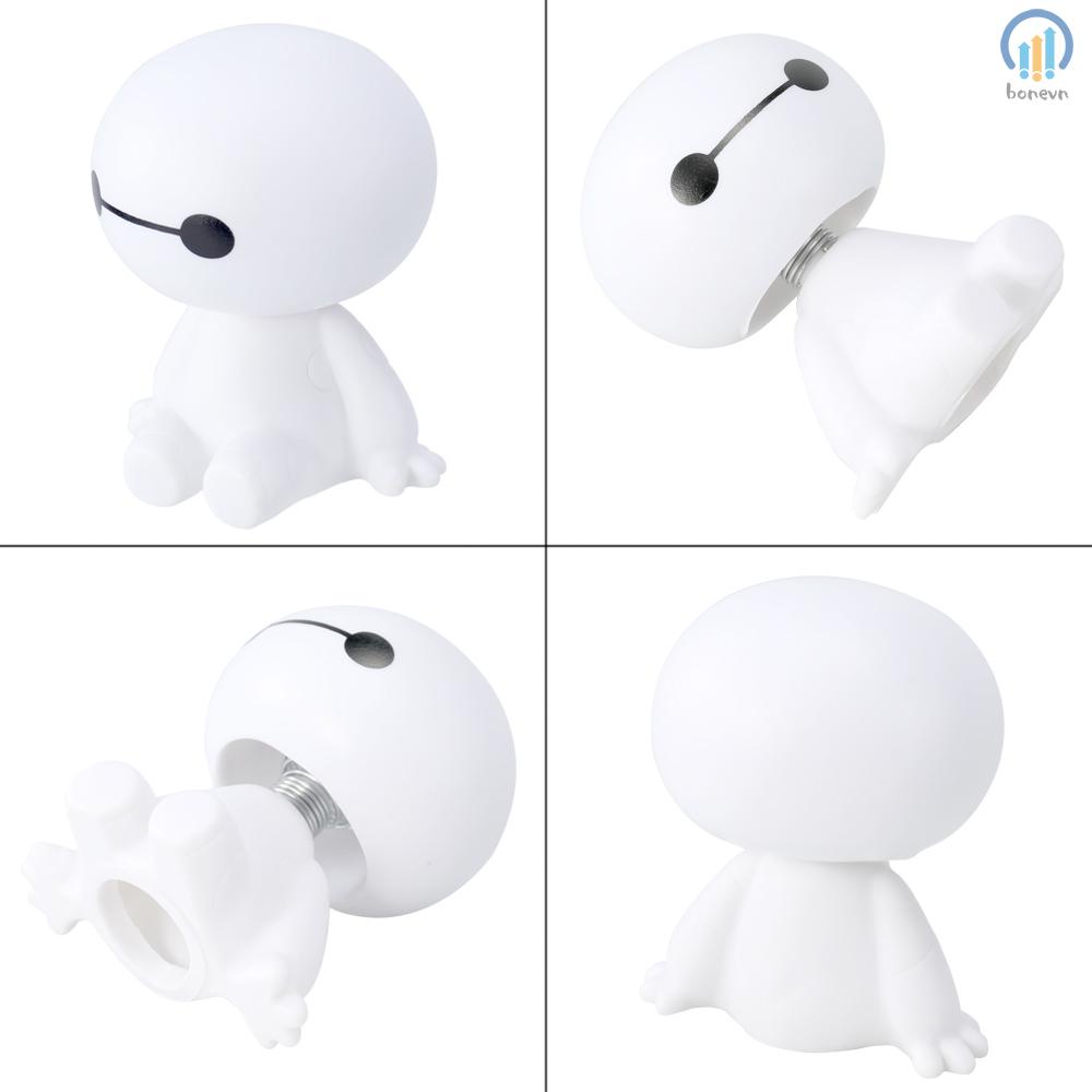Cartoon Plastic Auto Decor Accessories Cute Baymax Robot Shaking Head Doll for Car Interior Decorations and Styling