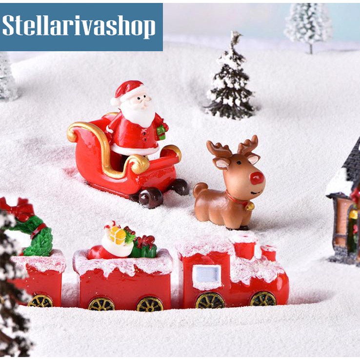 Tiểu Cảnh - Ông Già Noel, Tuần lộc trang trí Giáng Sinh, Noel terrarium/ mô hình trang trí