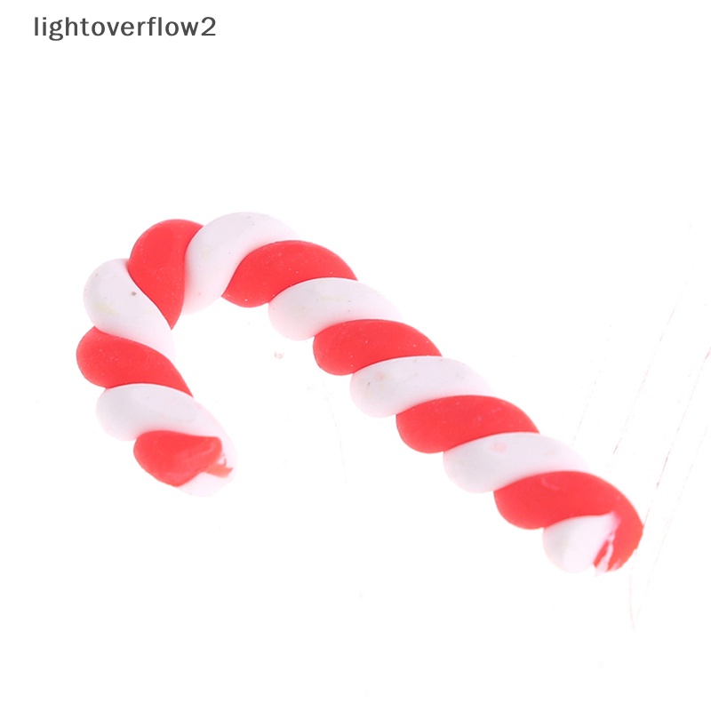 Set 20 Mô Hình Kẹo Giáng Sinh mini Màu Đỏ Trắng Trang Trí Nhà Búp Bê