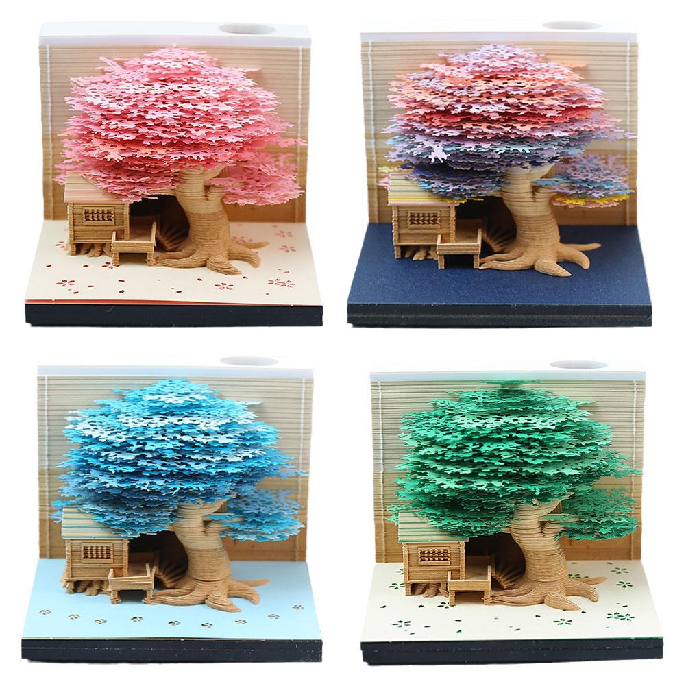 Sổ Ghi Chú 3d Hình Cây Hoa Anh Đào Nở Kèm Đèn v8o5