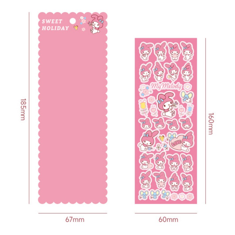 SANRIO Sticker Dán Trang Trí Sổ Tay Hình kuromi my melody pochacco / goo diy