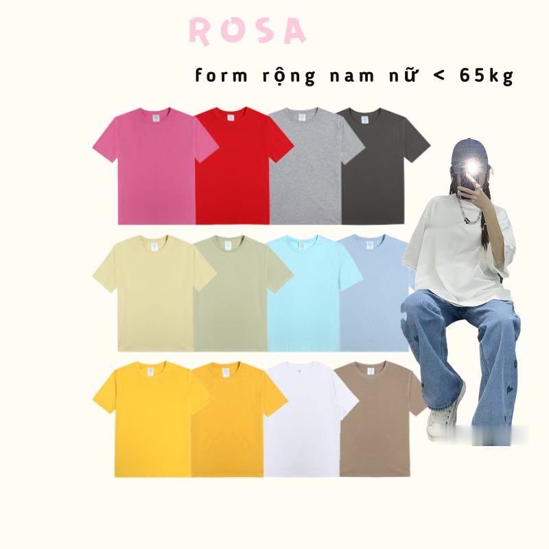 Áo thun Tee trơn nam nữ form rộng < 60kg nhiều màu