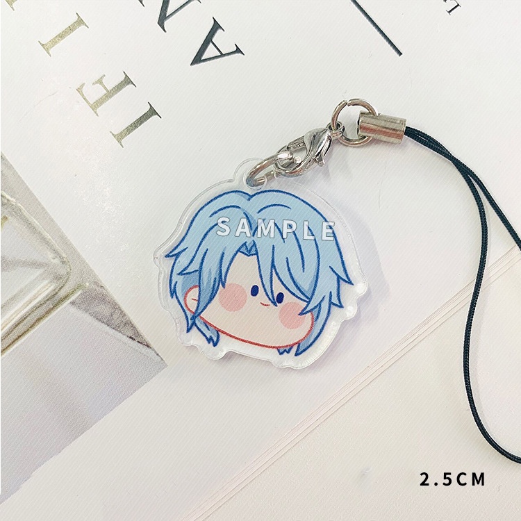 Dây treo điện thoại GENSHIN IMPACT FACE CHIBI game mica acrylic dây móc khóa ayato childe raiden yae miko cyno nilou