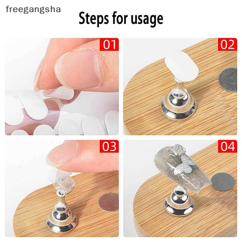 Bộ 100 Băng Keo Hai Mặt Trong Suốt Dùng Trưng Bày Móng Tay Giả
