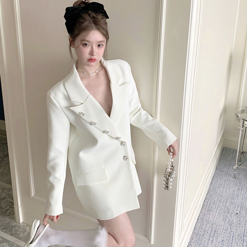 Áo Khoác Dáng Rộng Đính Kim Cương Giả Phong Cách Đường Phố Cao Cấp Mùa Thu Đông Hàng Mới Dành Cho Bạn Nữ Mặc Thường Ngày