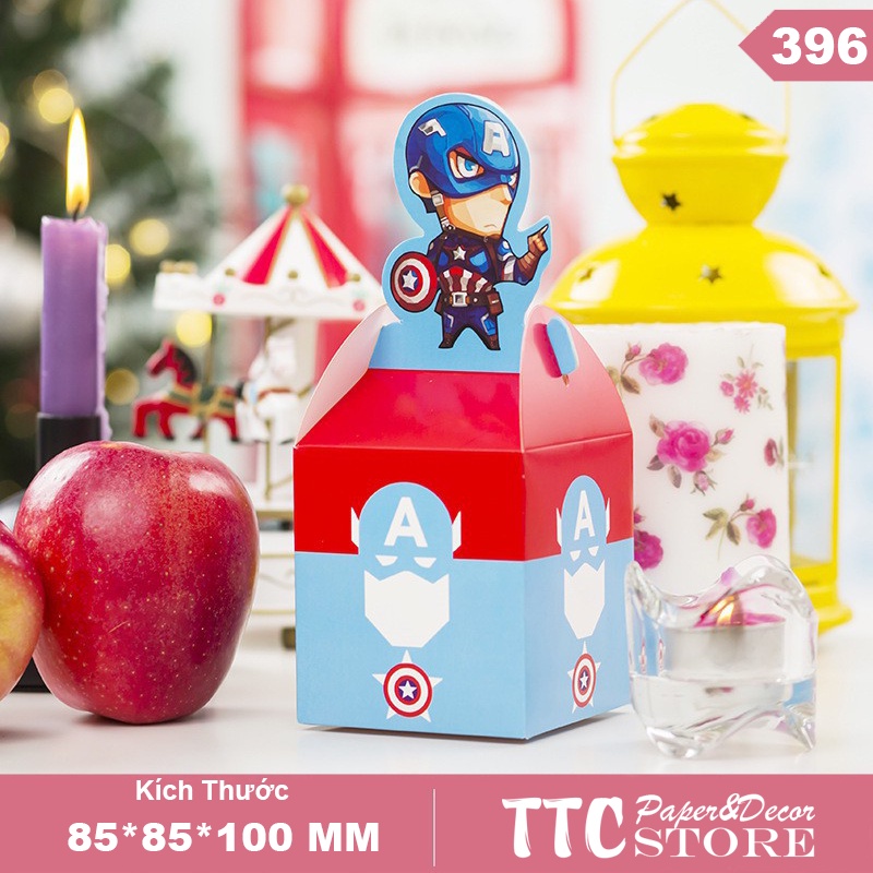 Hộp Giấy Đựng Quà Siêu Anh Hùng 8.5cm, Hộp Đựng Quà Cho Bé, Hộp Quà Trẻ Em |Captain America | Thor | Hulk | IRONMAN