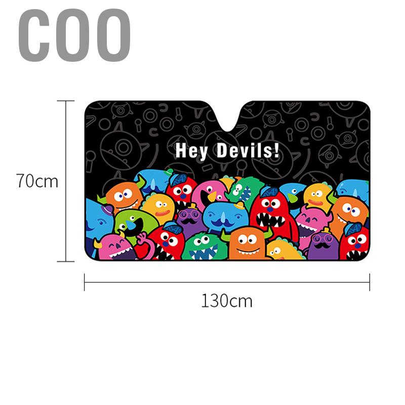 Coo Car Windshield Sun Shade Cartoon Cute Front Window Sunshades Heat Insulation Visor Cover Small Size