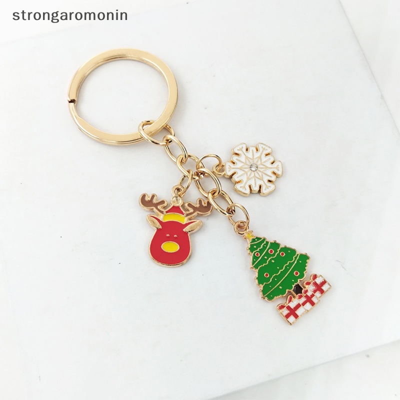 St Móc Khóa Hình Ông Già Noel Bông Tuyết / Hoa Tuyết Làm Quà Tặng Giáng Sinh Cho Nam Và Nữ st